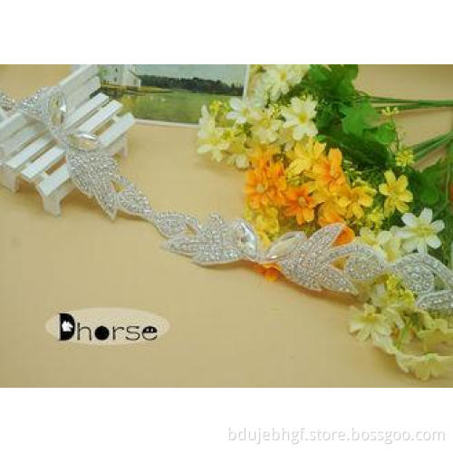 Silver Beaded Bling Rhinestone Beaded Trim By The Yard For